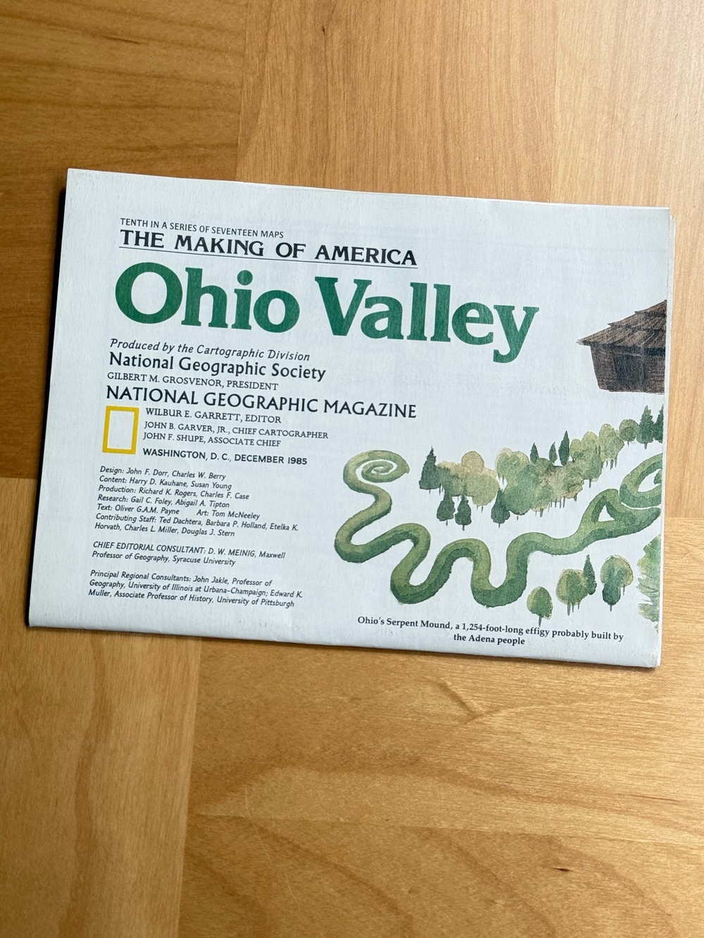 Vintage The Making Of America Series Ohio Valley Map by National Geographic